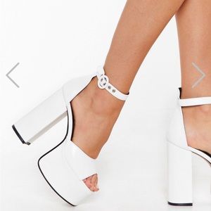 Nasty Gal white platform heels